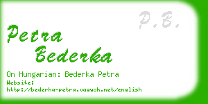 petra bederka business card